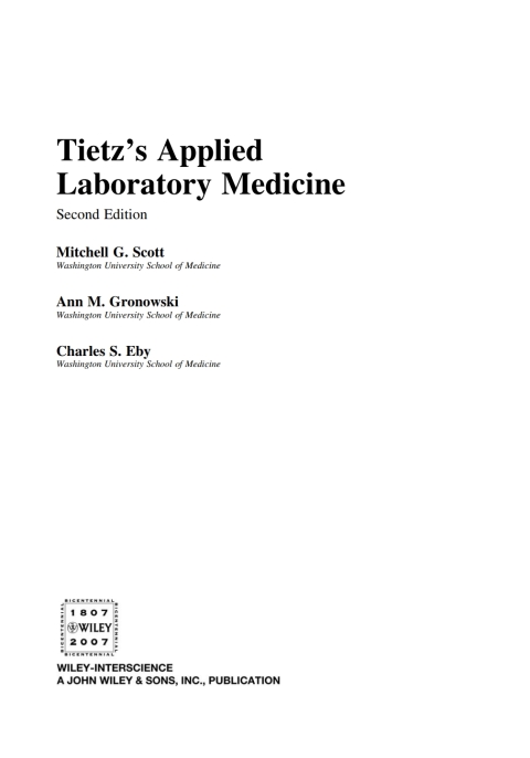 Tietz's Applied Laboratory Medicine, 2nd Edition 