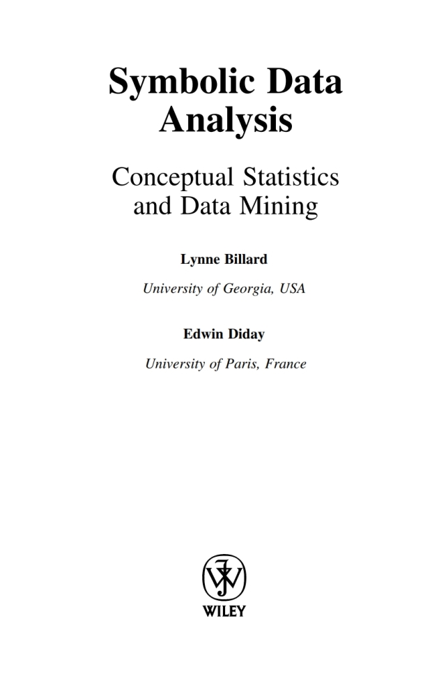 Symbolic Data Analysis