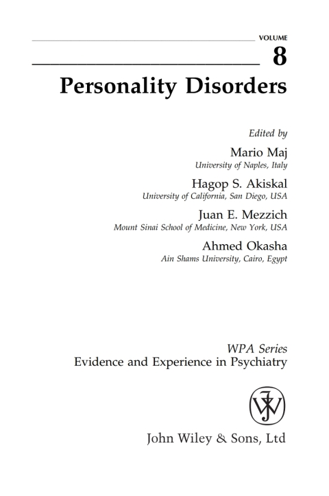 Cover image for book Personality Disorders