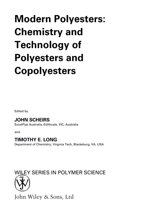 Cover image for book Modern Polyesters
