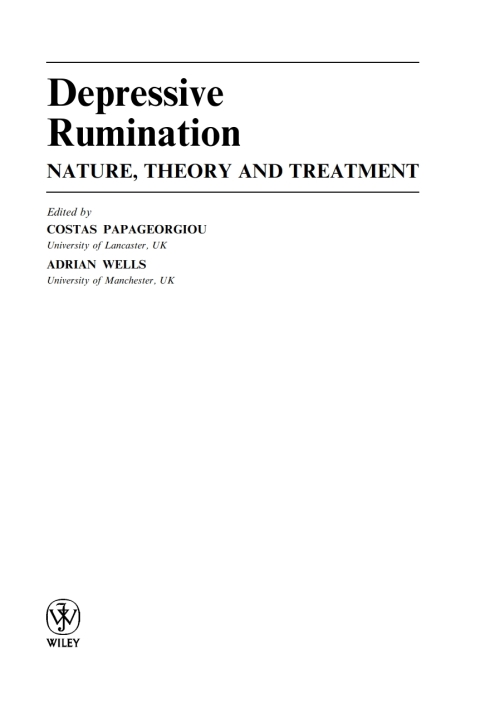 Cover image for book Depressive Rumination