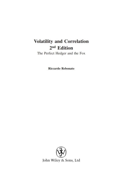 Cover image for book Volatility and Correlation