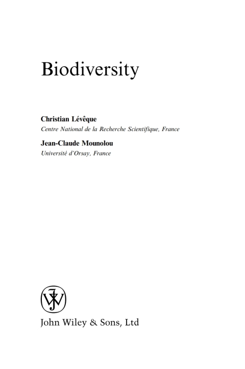Cover image for book Biodiversity