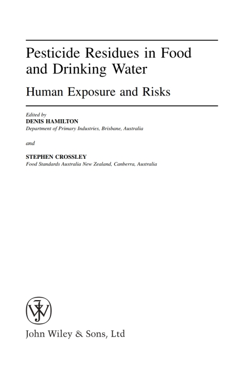 Cover image for book Pesticide Residues in Food and Drinking Water