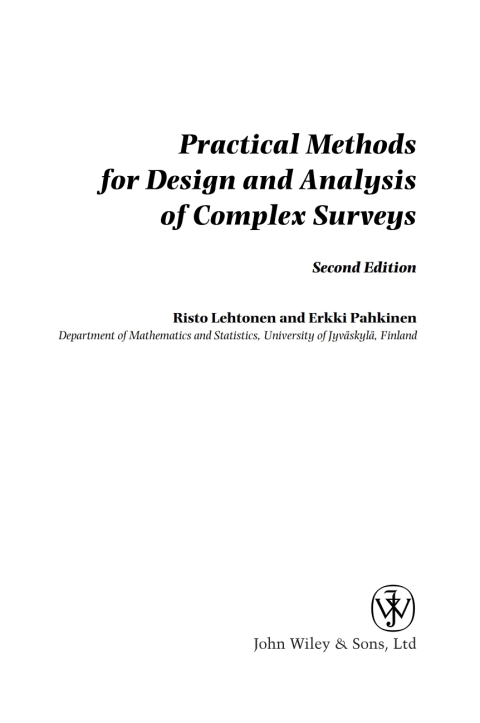 Cover image for book Practical Methods for Design and Analysis of Complex Surveys