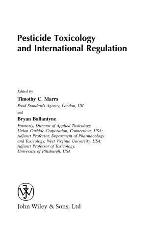 Pesticide Toxicology and International Regulation