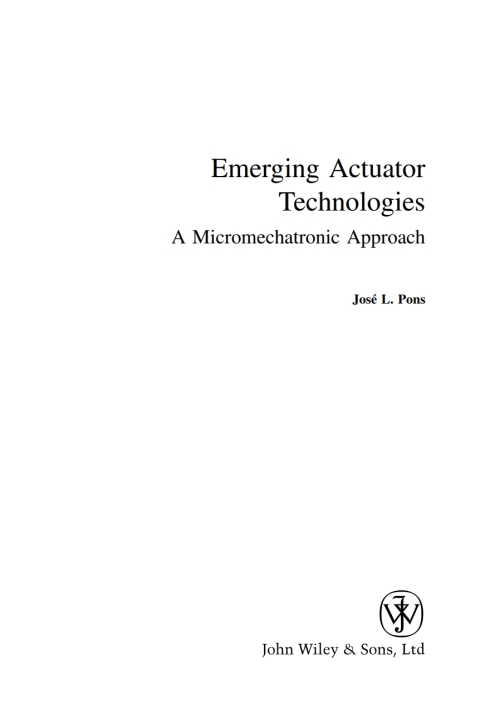 Cover image for book Emerging Actuator Technologies