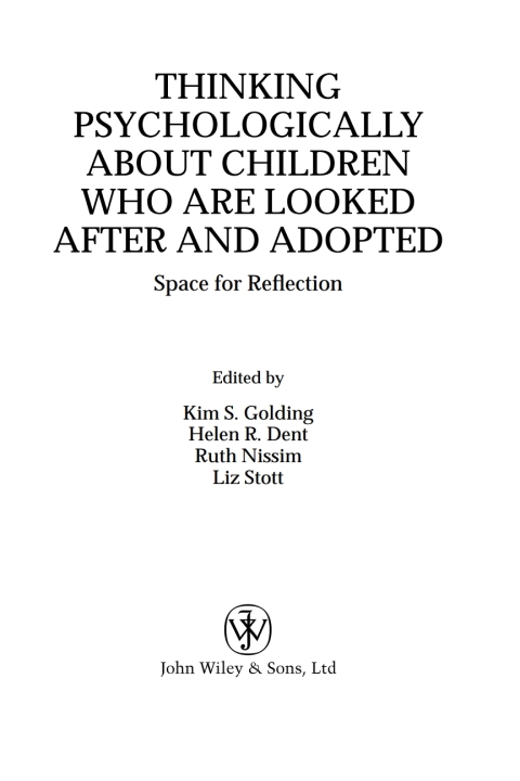 Cover image for book Thinking Psychologically About Children Who Are Looked After and Adopted