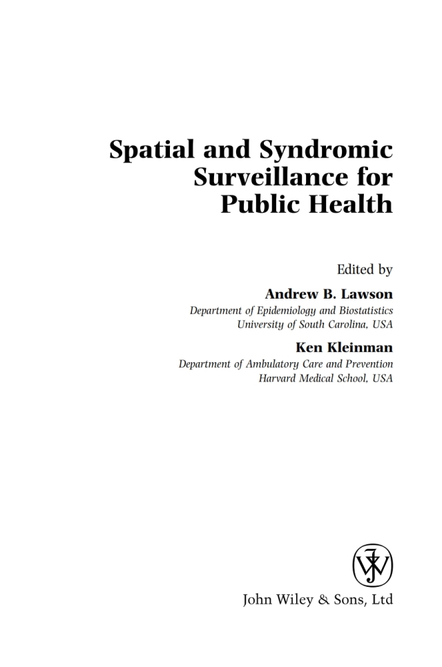 Spatial and Syndromic Surveillance for Public Health