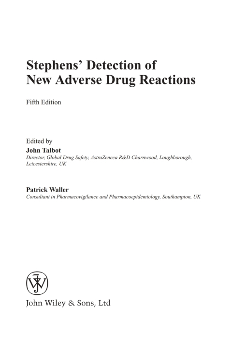 Cover image for book Stephens' Detection of New Adverse Drug Reactions