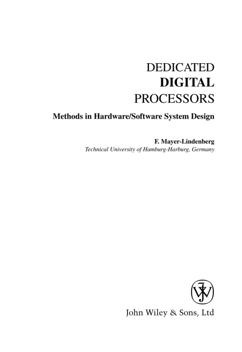 Cover image for book Dedicated Digital Processors