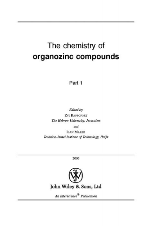 Cover image for book The Chemistry of Organozinc Compounds