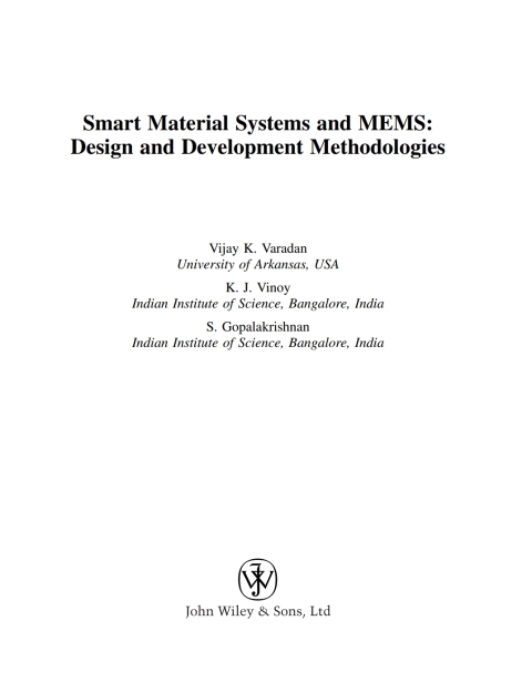 Cover image for book Smart Material Systems and MEMS