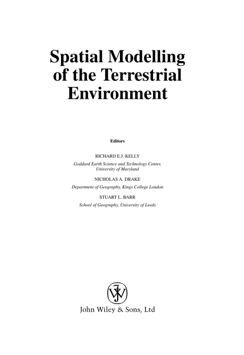 Cover image for book Spatial Modelling of the Terrestrial Environment