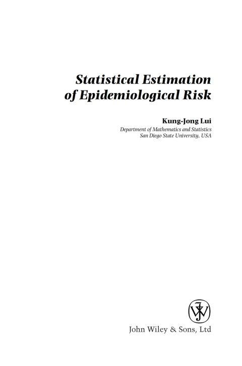 Cover image for book Statistical Estimation of Epidemiological Risk