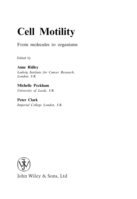 Cover image for book Cell Motility: From Molecules to Organisms