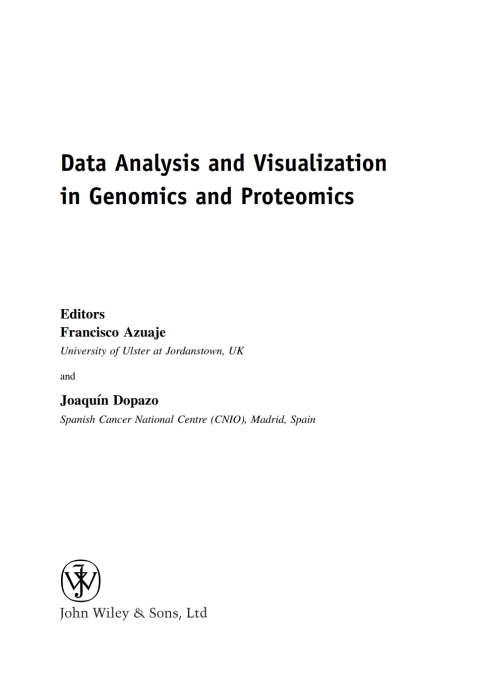 Cover image for book Data Analysis and Visualization in Genomics and Proteomics