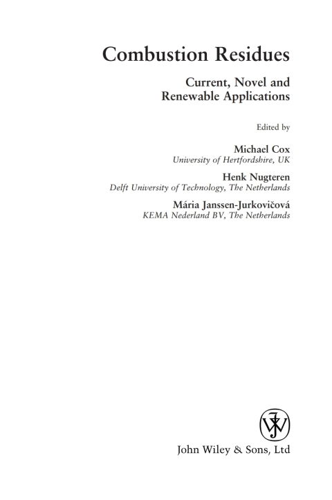 Combustion Residues: Current, Novel and Renewable Applications 