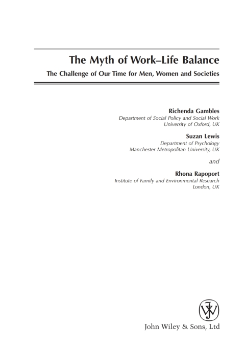 Cover image for book The Myth of Work-Life Balance