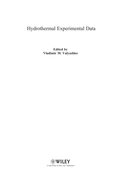 Cover image for book Hydrothermal Properties of Materials