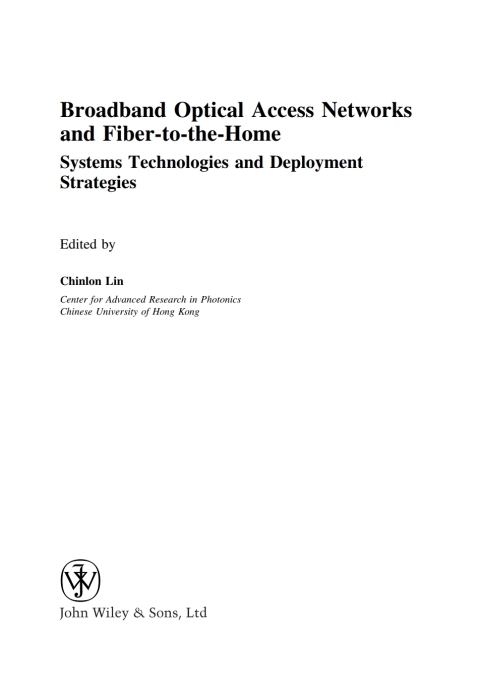 Cover image for book Broadband Optical Access Networks and Fiber-to-the-Home