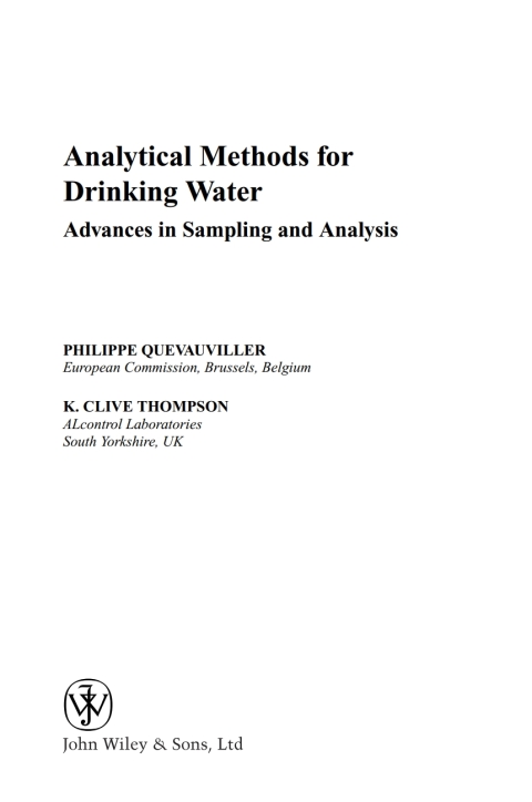 Analytical Methods for Drinking Water: Advances in Sampling and Analysis 