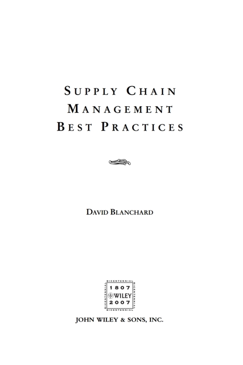 Cover image for book Supply Chain Management Best Practices
