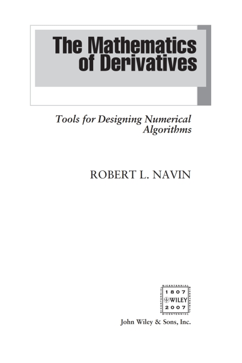 Cover image for book The Mathematics of Derivatives