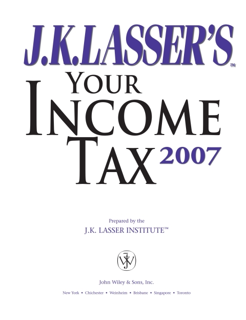 Cover image for book J.K. Lasser's Your Income Tax 2007