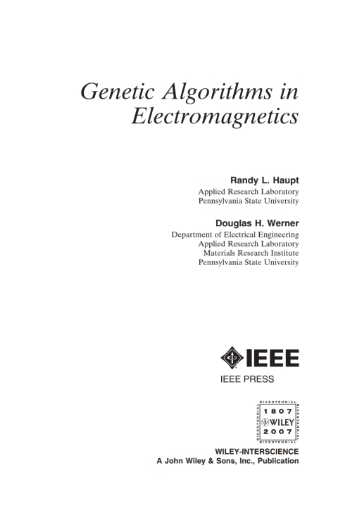 Cover image for book Genetic Algorithms in Electromagnetics