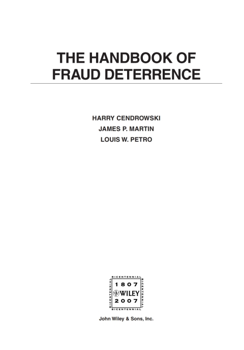 The Handbook of Fraud Deterrence 