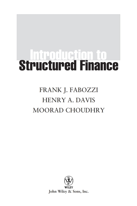 Cover image for book Introduction to Structured Finance
