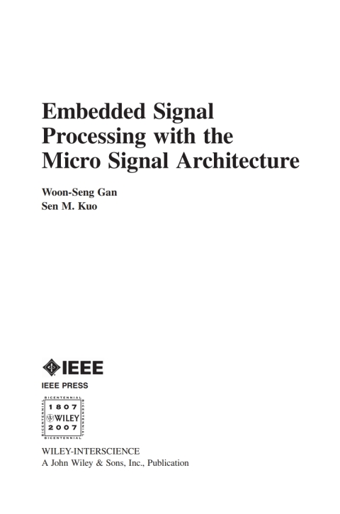 Cover image for book Embedded Signal Processing with the Micro Signal Architecture