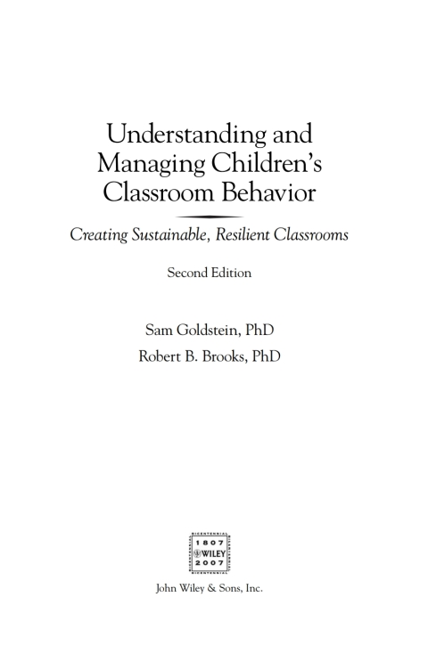 Understanding and Managing Children's Classroom Behavior 