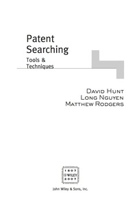 Titelbild: Patent Searching: Tools & Techniques 1st edition 9780471783794