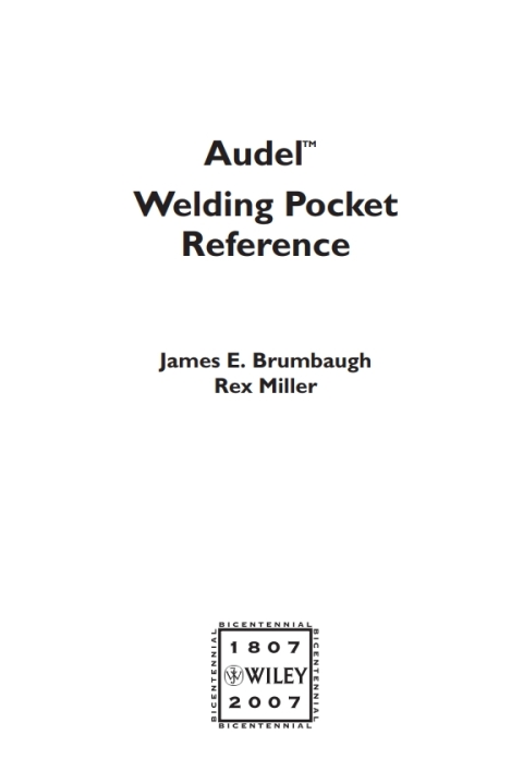 Audel Welding Pocket Reference 