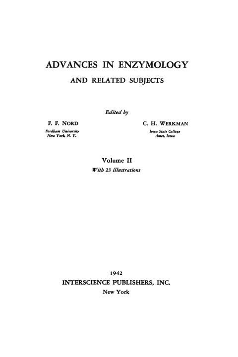 Cover image for book Advances in Enzymology and Related Areas of Molecular Biology