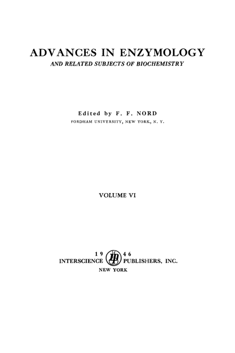Cover image for book Advances in Enzymology and Related Areas of Molecular Biology