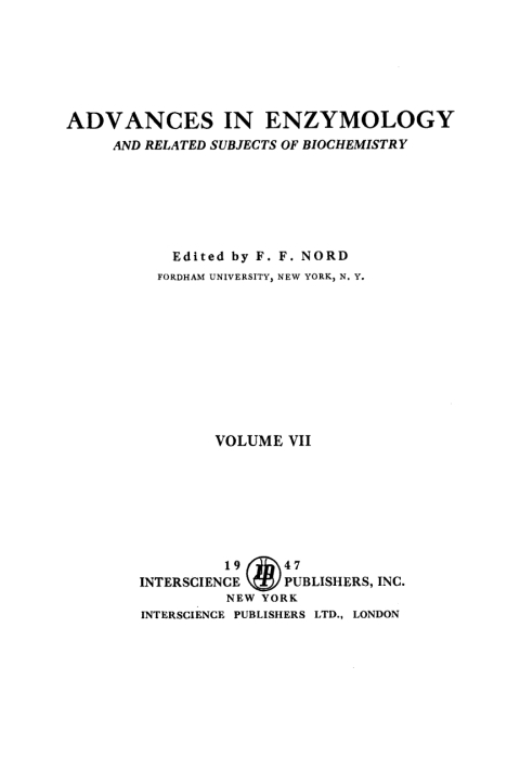 Cover image for book Advances in Enzymology and Related Areas of Molecular Biology