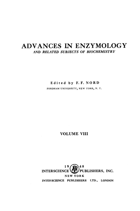 Cover image for book Advances in Enzymology and Related Areas of Molecular Biology