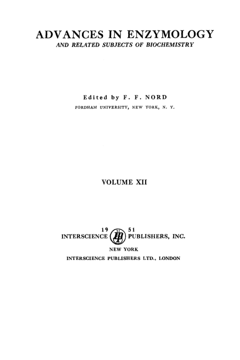 Cover image for book Advances in Enzymology and Related Areas of Molecular Biology