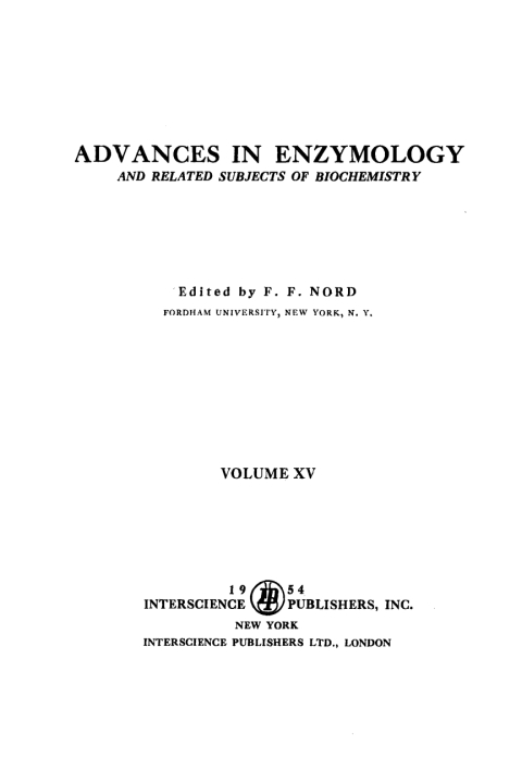 Cover image for book Advances in Enzymology and Related Areas of Molecular Biology