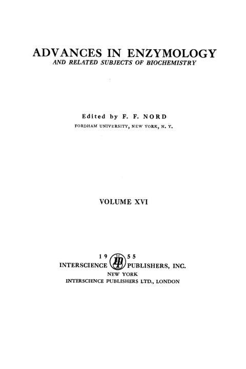 Cover image for book Advances in Enzymology and Related Areas of Molecular Biology