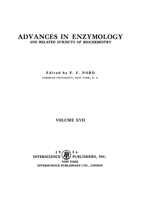 Cover image for book Advances in Enzymology and Related Areas of Molecular Biology