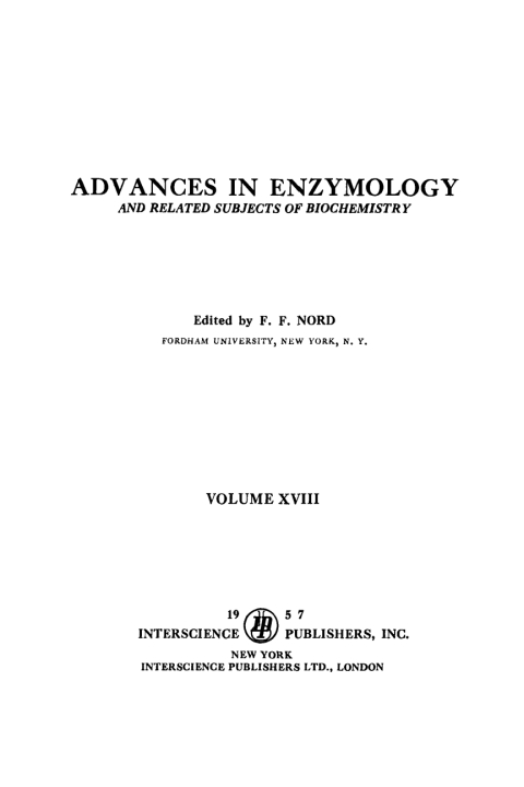 Cover image for book Advances in Enzymology and Related Areas of Molecular Biology