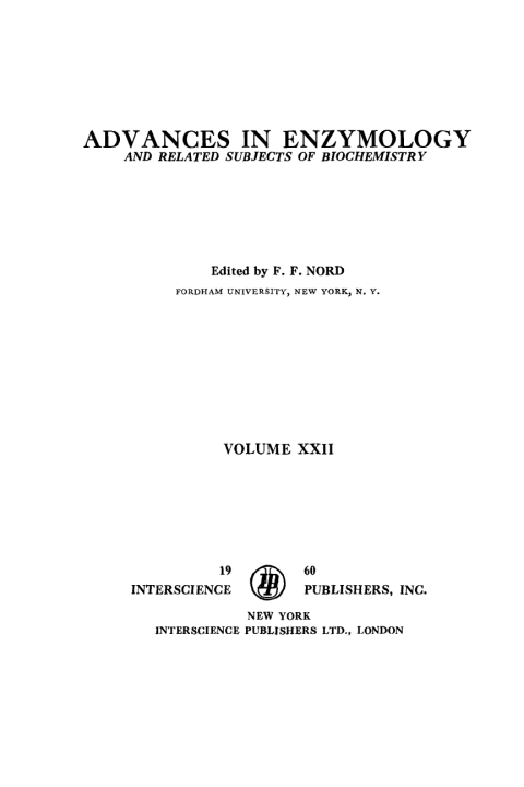 Cover image for book Advances in Enzymology and Related Areas of Molecular Biology