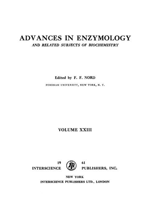 Cover image for book Advances in Enzymology and Related Areas of Molecular Biology
