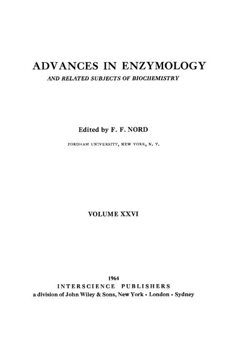 Cover image for book Advances in Enzymology and Related Areas of Molecular Biology