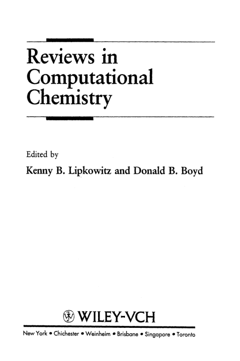 Reviews in Computational Chemistry 