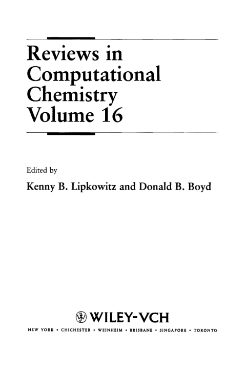 Reviews in Computational Chemistry 